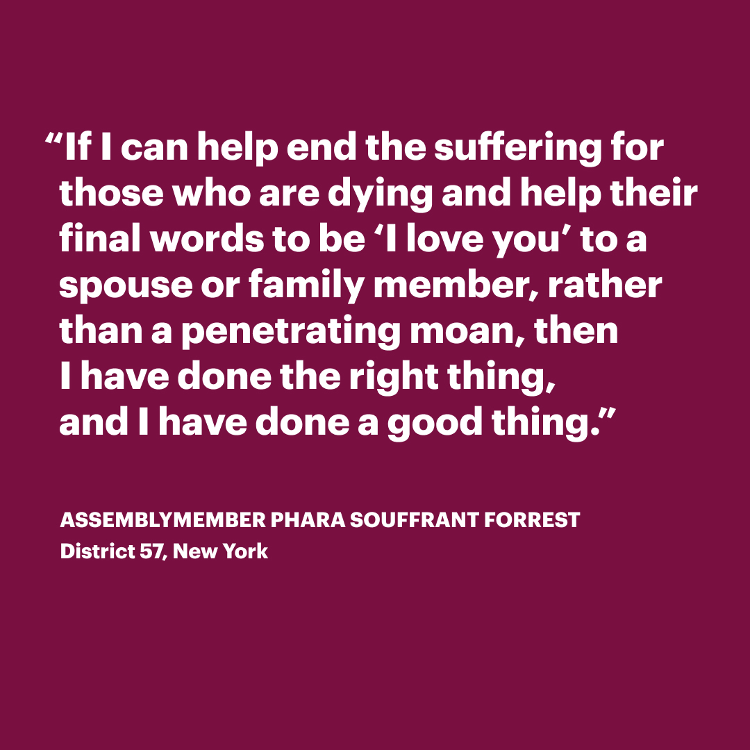 Dear Nurses, we thank you. 🌻 On #NationalNursesDay, we honor those who bring care, comfort &amp; dignity to patients at the end of life. NY Assemblymember &amp; nurse Phara Souffrant-Forrest supports #DeathWithDignity so patients can find peace. Read more: tinyurl.com/mt4r54nm