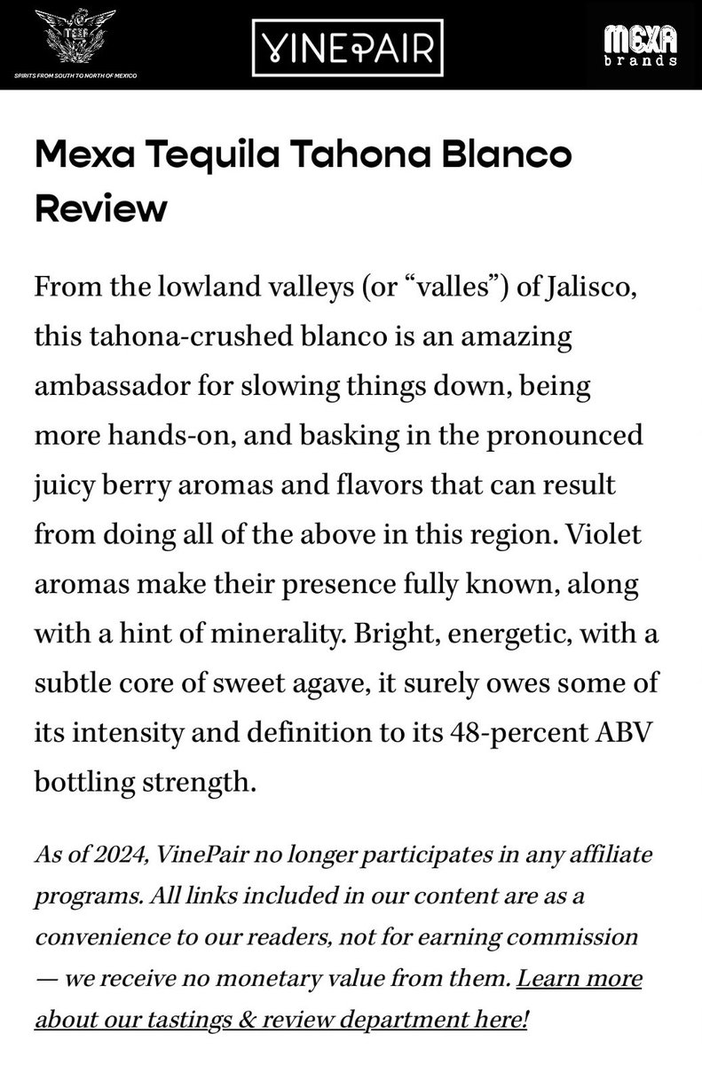 Slow and steady wins the race - <a href="/VinePair/">VinePair</a> 

Honored to be named one of the Best Tequilas of 2025. Salud &amp; thank you <a href="/timmckirdy/">Tim McKirdy</a> 

#mexa #casamexa #tequila