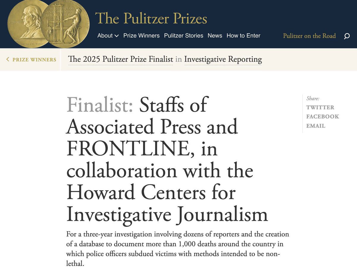 Pauline Arrillaga (@parrillaga) on Twitter photo HUGE congrats to my former <a href="/AP/">The Associated Press</a> colleagues but also to the STUDENTS of <a href="/Cronkite_ASU/">Cronkite School</a>'s <a href="/HowardCenterASU/">Howard Center for Investigative Journalism ASU</a> & <a href="/merrillcollege/">Merrill College @ Maryland</a>'s <a href="/HowardCenterUMD/">The Howard Center for Investigative Journalism</a> for being named finalists in the <a href="/PulitzerPrizes/">The Pulitzer Prizes</a>. Can you imagine? You go to J school and walk away a Pulitzer finalist! YESSSSS. HUGE congrats to my former <a href="/AP/">The Associated Press</a> colleagues but also to the STUDENTS of <a href="/Cronkite_ASU/">Cronkite School</a>'s <a href="/HowardCenterASU/">Howard Center for Investigative Journalism ASU</a> & <a href="/merrillcollege/">Merrill College @ Maryland</a>'s <a href="/HowardCenterUMD/">The Howard Center for Investigative Journalism</a> for being named finalists in the <a href="/PulitzerPrizes/">The Pulitzer Prizes</a>. Can you imagine? You go to J school and walk away a Pulitzer finalist! YESSSSS.