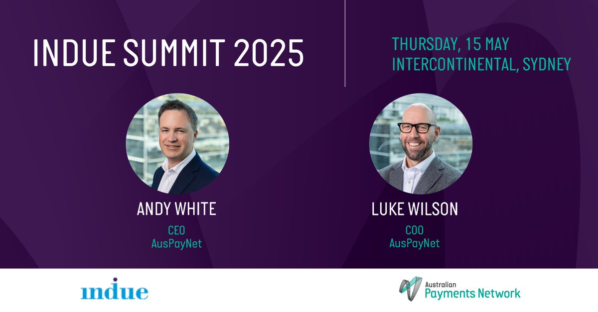 Hear from AusPayNet's CEO &amp; COO at the Indue Summit 2025 on Thursday, 15 May at InterContinental Sydney.

Don't miss these crucial conversations on the future of Australian payments.

induesummit.com.au

#Payments #EconomicCrime #PaymentsAustralia #AusPayNet #Indue