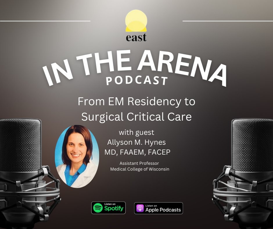 🚨 LIVE @ #EAST2024: New #EASTInTheArena! 🚑
Join the ITA crew as they talk with Dr Allyson Hynes <a href="/GomerFoamER/">Ally M. Hynes, MD, FAAEM, FACEP</a> about her path from EM residency ➡️ Surg Crit Care — redefining the EM intensivist’s role in #TraumaSurgery and #SurgicalCriticalCare.#EASTtrauma #EASTorg -