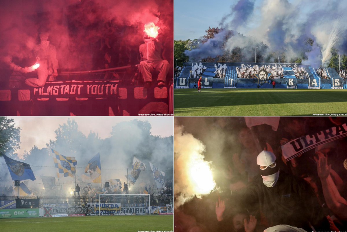[Fußball] In der Regionalliga Nordost traf heute der #SVBabelsberg03 auf den #FCCarlZeissJena.
Das Spiel endete 1:4.
Begleitet wurde das Spiel von Pyroaktionen der Fans.
Anlass war das 25 jähriger Bestehen einer Babelsberger Ultragruppe. #SVBFCC
Fotos: 
flickr.com/photos/presses…