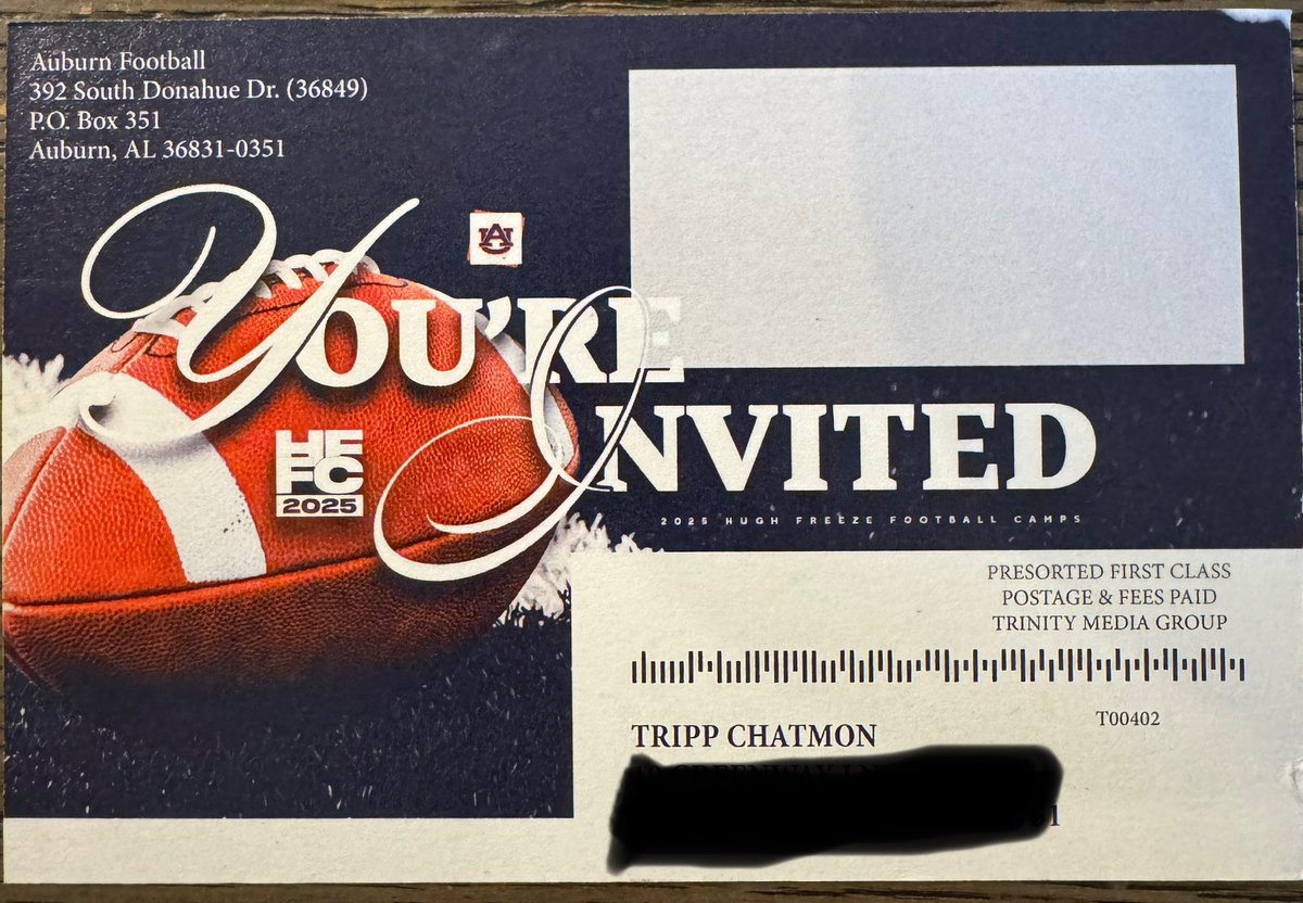 Thank you <a href="/AuburnFootball/">Auburn Football</a> and <a href="/DerrickDnix/">Coach Derrick Nix</a> for the camp invite. <a href="/CartersvilleFB/">Cartersville FB Recruiting</a> <a href="/JFLOWER_5/">Josh Flowers</a> <a href="/CoachHughFreeze/">Hugh Freeze</a> <a href="/coachemupchat/">Coach Chatmon</a> <a href="/BrendtBedsole/">Brendt Bedsole</a>