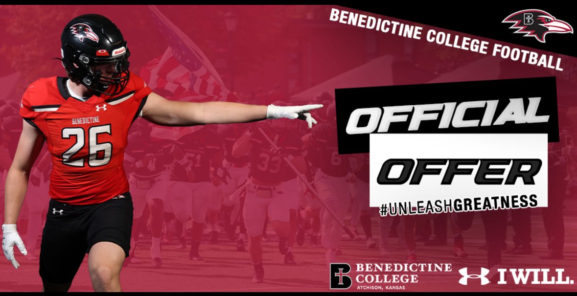 Thank you to <a href="/Coach_Bower_/">Isaac Bower</a> for coming to visit me this afternoon. After a great conversation, I have received an offer from Benedictine College! 
<a href="/scfootball/">Smith-Cotton Football</a> <a href="/Coachgrayj/">Josh Gray</a> 
<a href="/JPRockMO/">JP Rock</a> <a href="/MidMOHSFB/">Mid-Mo HS Football</a>