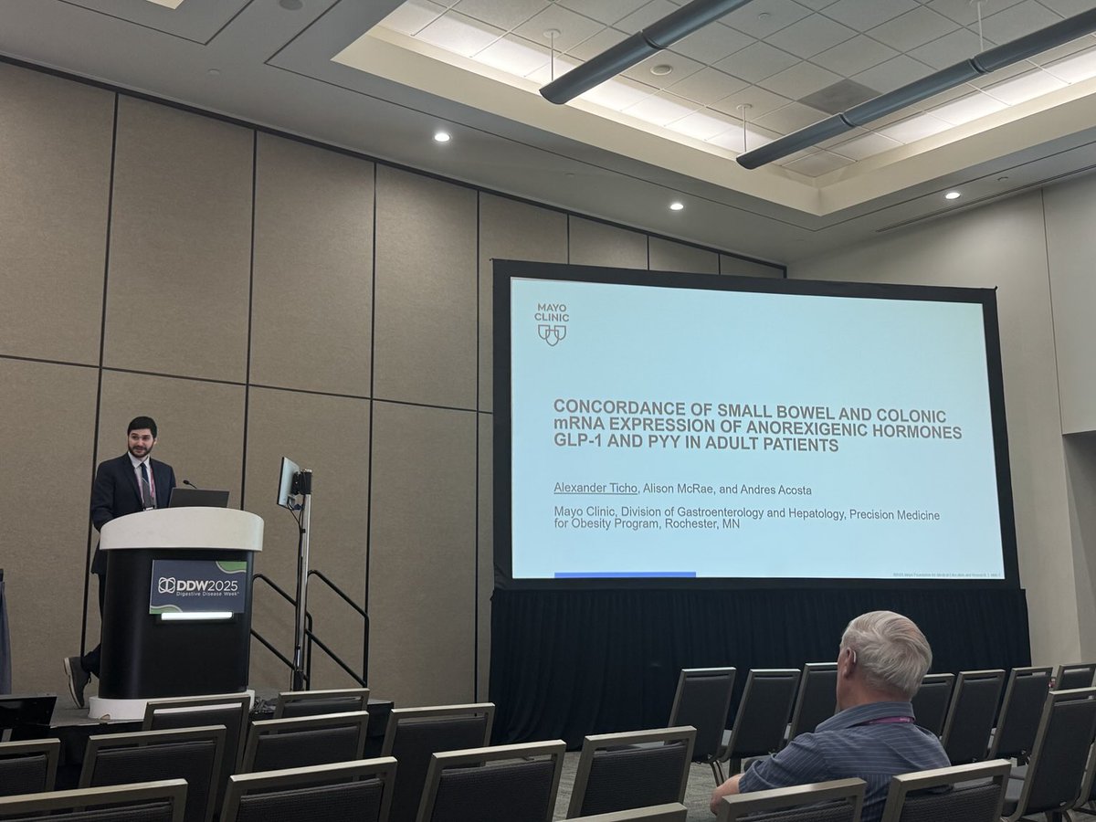 Andres Acosta (@dr_aac) on Twitter photo Wrapping up #DDW2025 day 4 with two great abstracts from our team. <a href="/alexticho/">alex</a> showing the conservative expression of #GLP1 in the ileum and colon and <a href="/marantoec/">Maria Antonia Espinosa</a> describing weight recurrence after RYGB with a high CTS-GRS. <a href="/MayoClinicGIHep/">Mayo Clinic Gastroenterology & Hepatology</a> <a href="/AmerGastroAssn/">American Gastroenterological Association (AGA)</a> Wrapping up #DDW2025 day 4 with two great abstracts from our team. <a href="/alexticho/">alex</a> showing the conservative expression of #GLP1 in the ileum and colon and <a href="/marantoec/">Maria Antonia Espinosa</a> describing weight recurrence after RYGB with a high CTS-GRS. <a href="/MayoClinicGIHep/">Mayo Clinic Gastroenterology & Hepatology</a> <a href="/AmerGastroAssn/">American Gastroenterological Association (AGA)</a>