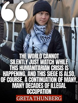 Bravo to you Greta , for standing up for humanity❤️🇵🇸