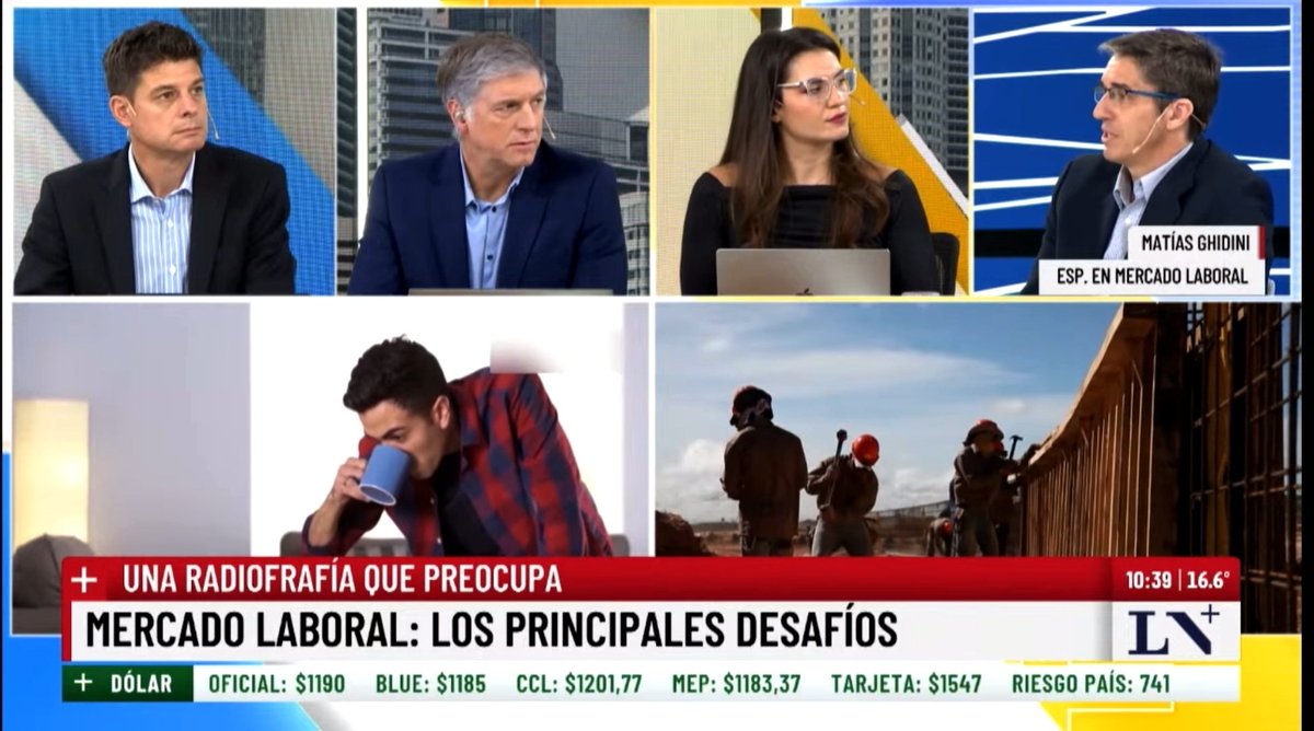 Visita esta semana a #BuenDiaNacion en <a href="/lanacionmas/">La Nación Más</a> p/analizar la situación del #trabajo. Gracias <a href="/HoracioCabak/">CABAK</a>, <a href="/FranOliveraOK/">Francisco Olivera</a> y <a href="/malenadelosrios/">Malen</a> x la invitación. Mercado laboral c/claroscuros, aún trabado, final abierto. #ReformaLaboral