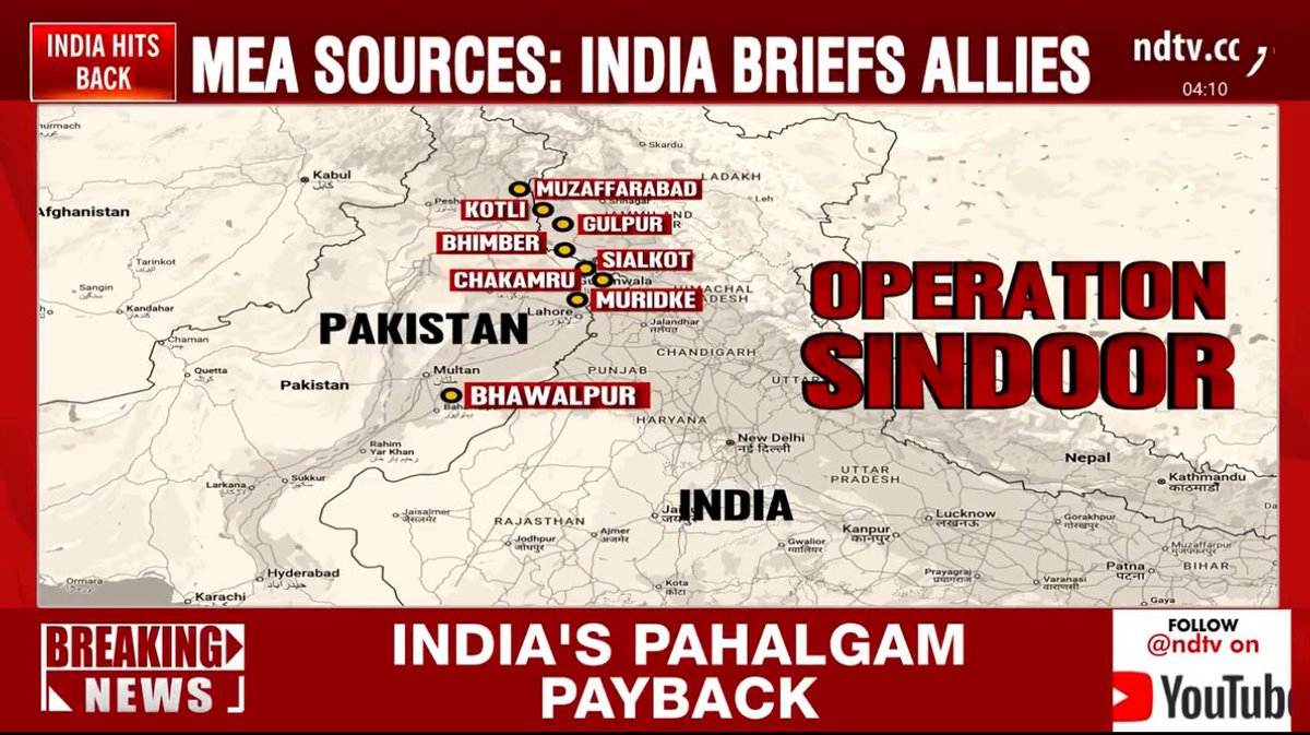 erbmjha's tweet photo. A pin point attack on terrorist state Pakistan. 

-Muzaffarabad
-Kotli
-Gulpur
-Bhimber
-Chak Amru
-Sialkot
-Muridke
-Bahawalpur

#OperationSindoor https://t.co/EE4CsuIrFW