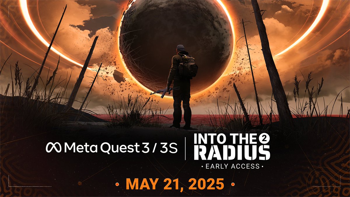 Meta Quest (@metaquestvr) on Twitter photo Save the date: May 21, 2025! <a href="/intotheradius/">Into The Radius VR</a> 2 drops in Early Access on Meta Quest 3 & 3S. Dive into 15+ hours of eerie exploration, co-op play, realistic weapons, and new threats in the Pechorsk Anomaly Zone. Ready to face the unknown? Save the date: May 21, 2025! <a href="/intotheradius/">Into The Radius VR</a> 2 drops in Early Access on Meta Quest 3 & 3S. Dive into 15+ hours of eerie exploration, co-op play, realistic weapons, and new threats in the Pechorsk Anomaly Zone. Ready to face the unknown?
