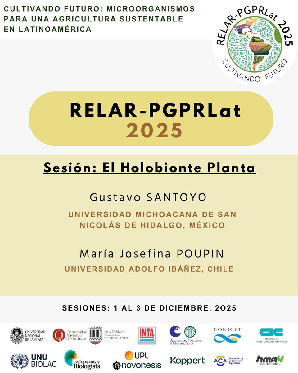 ¿Y si cada planta fuera más que un organismo? ¿Una comunidad completa en cooperación? 🌱🦠
No te pierdas la SESIÓN 2 - El holobionte planta  #RELAR2025 
📅 Lunes 1 de diciembre
📍 La Plata, Argentina

🔗 Más info: relar2025.alaronline.org
📝 Preinscripción: acesse.one/XwGrn