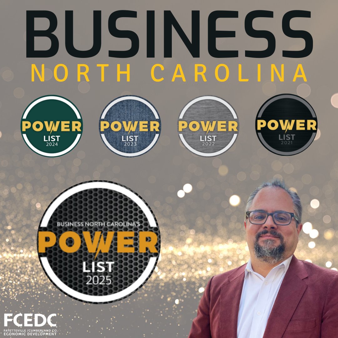 We are thrilled to share that FCEDC President &amp; CEO, Robert Van Geons, has earned a spot on Business NC's Power List for the 𝟓𝐓𝐇 𝐂𝐎𝐍𝐒𝐄𝐂𝐔𝐓𝐈𝐕𝐄 𝐘𝐄𝐀𝐑! 🎉

Read more about Robert and the other NC leaders at fcedc.biz/PowerList2025.