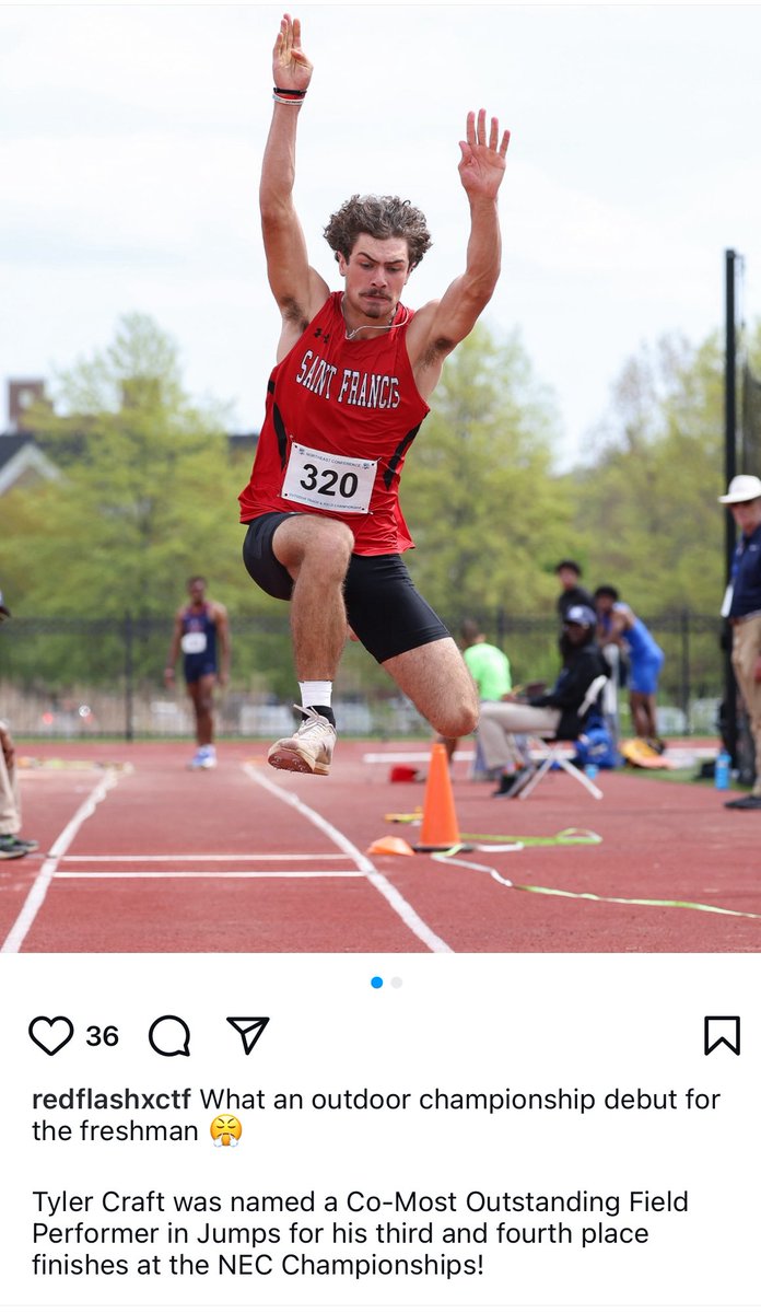 Coach Jim Craft (@coachjcraft) on Twitter photo Great showing at the NEC Conference meet - my dude’s at 22’10 LJ and 48’5 TJ!
NE Regionals next week at George Mason in Fairfax Va.
Keep working <a href="/TylerCraft2024/">Tyler Craft</a> Great showing at the NEC Conference meet - my dude’s at 22’10 LJ and 48’5 TJ!
NE Regionals next week at George Mason in Fairfax Va.
Keep working <a href="/TylerCraft2024/">Tyler Craft</a>