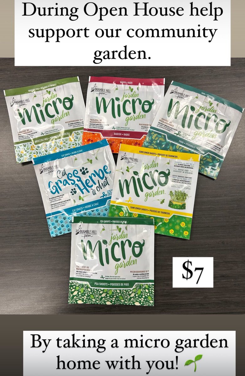 Thursday at our Open House you can help support our community garden by taking home your own micro greens garden 🌱for only $7! All proceeds will go toward cooking lab and garden needs. #CastleOaksWatchUsGrow