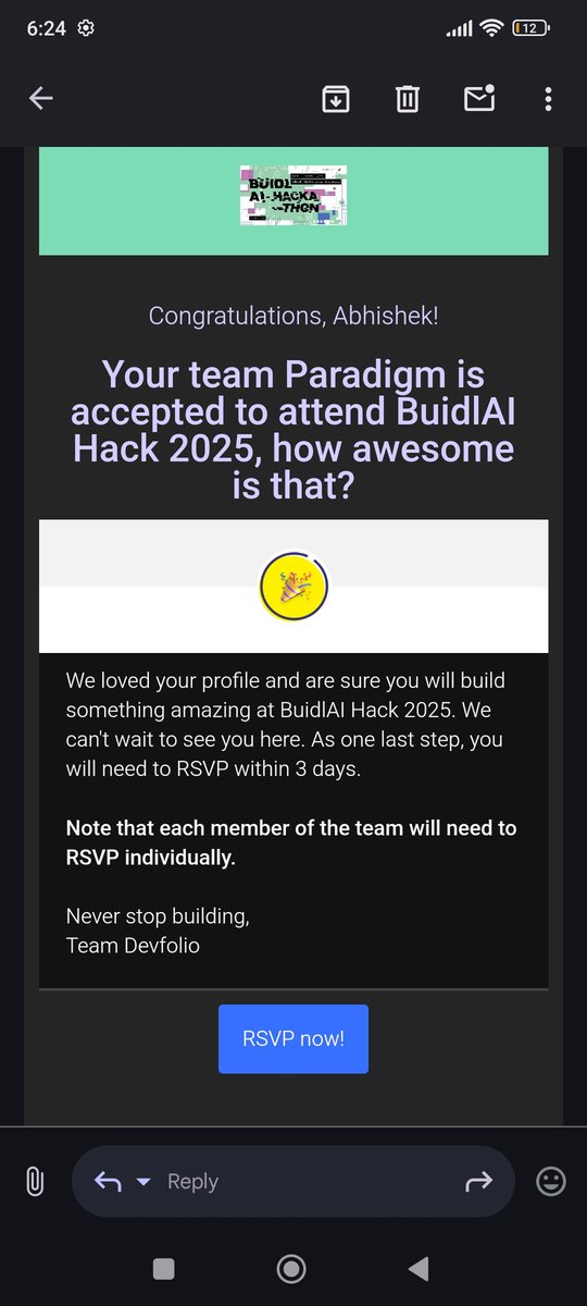 abhishekislinux's tweet image. Truly honored to be part of Team Paradigm and get selected for BUIDL AI Hackathon in Seoul. Though we couldn&apos;t make it due to exams and prep, just being recognized on such a stage means the world. Grateful for the journey and what&apos;s ahead!!