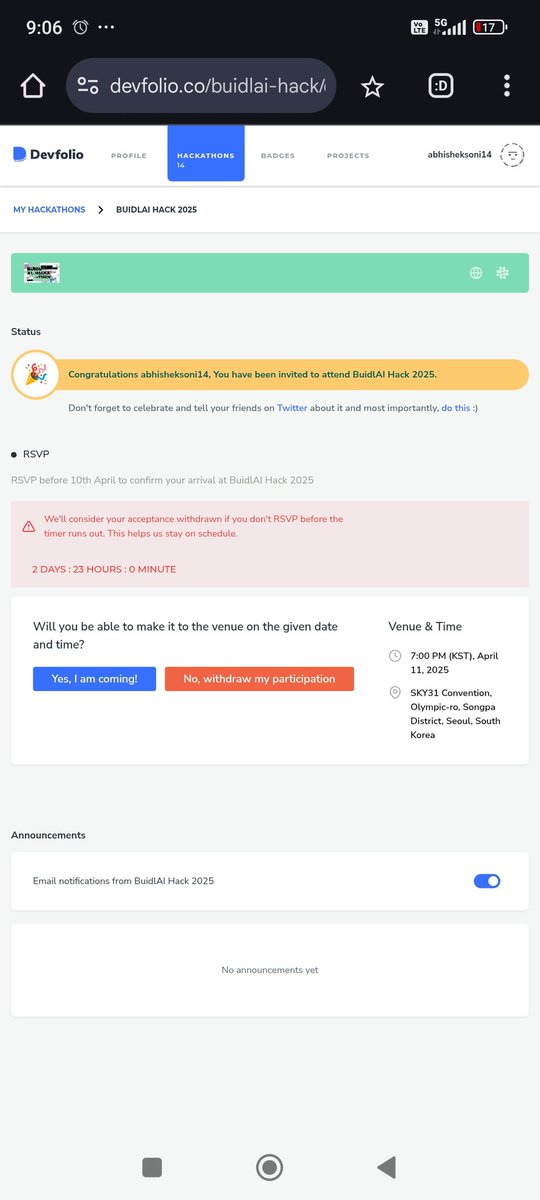 abhishekislinux's tweet image. Truly honored to be part of Team Paradigm and get selected for BUIDL AI Hackathon in Seoul. Though we couldn&apos;t make it due to exams and prep, just being recognized on such a stage means the world. Grateful for the journey and what&apos;s ahead!!