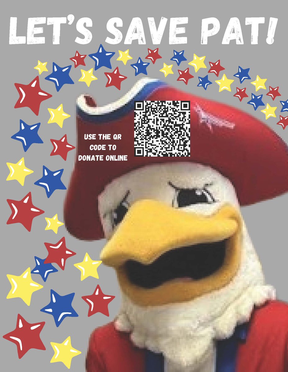 Patriot Nation - Our Student Council is leading the charge to get a Patriot Pat for the 2025-26 school year! Please consider donating! #GoPatriots