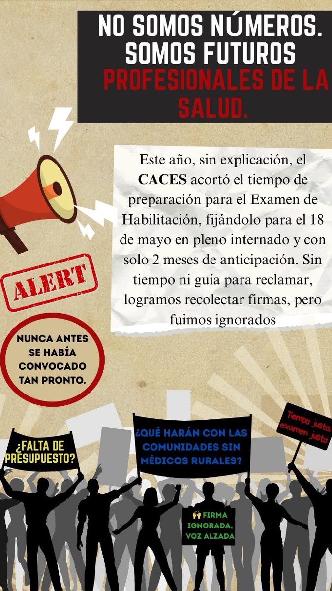 CacesSinTIEMPO's tweet photo. El año de Internado Rotativo en Salud es difícil por la carga de trabajo y el poco tiempo disponible, pedimos mantener la fecha del examen como en otros años y así rendir d forma justa
#CacesJusto #CacesMasTiempo
#CacesSinTiempo
@Caces_Ec @LaPosta_Ecu @lacentralec @BNperiodismo https://t.co/Y1GlFU85AM