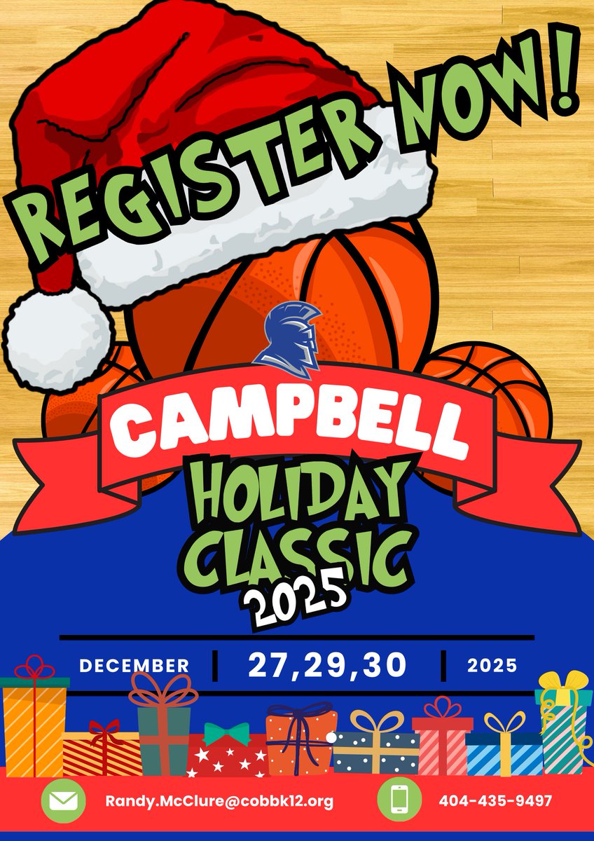 Campbell GBB (@gbbcampbell) on Twitter photo REGISTER NOW for the 2025 Campbell Holiday Classic! <a href="/HoopsTrojan/">Carrollton Trojans WBB</a> <a href="/hillgrove_wbb/">Hillgrove Hawks WBB</a> <a href="/mceacherngbball/">Mceachern_ladyindian</a> <a href="/Waltongbb/">Walton Girls Basketball</a> <a href="/ladyhoundsbb/">Lady Greyhounds</a> <a href="/BasketballLHS/">Lassiter Basketball</a> <a href="/ECLadyIndiansBB/">ECHS Lady Indians BB</a> <a href="/HardawayHoopsGB/">Hardaway Hoops Girls Basketball</a> <a href="/KyleSandy355/">Kyle Sandy</a> <a href="/kellhsathletics/">Kell Longhorns</a> <a href="/ALX_GBasketball/">ALX Girls Basketball</a> <a href="/MariettaGBB/">Marietta HS Girls Basketball (Ga)</a> <a href="/CClady_raiders/">Coffee County Lady Raiders Basketball</a> <a href="/BravettesBBall/">Baldwin Bravettes</a> REGISTER NOW for the 2025 Campbell Holiday Classic! <a href="/HoopsTrojan/">Carrollton Trojans WBB</a> <a href="/hillgrove_wbb/">Hillgrove Hawks WBB</a> <a href="/mceacherngbball/">Mceachern_ladyindian</a> <a href="/Waltongbb/">Walton Girls Basketball</a> <a href="/ladyhoundsbb/">Lady Greyhounds</a> <a href="/BasketballLHS/">Lassiter Basketball</a> <a href="/ECLadyIndiansBB/">ECHS Lady Indians BB</a> <a href="/HardawayHoopsGB/">Hardaway Hoops Girls Basketball</a> <a href="/KyleSandy355/">Kyle Sandy</a> <a href="/kellhsathletics/">Kell Longhorns</a> <a href="/ALX_GBasketball/">ALX Girls Basketball</a> <a href="/MariettaGBB/">Marietta HS Girls Basketball (Ga)</a> <a href="/CClady_raiders/">Coffee County Lady Raiders Basketball</a> <a href="/BravettesBBall/">Baldwin Bravettes</a>