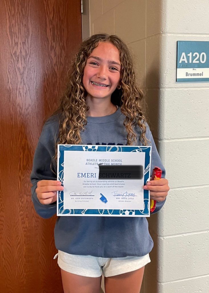 Beadle Middle School Activities (@bmsactivities) on Twitter photo Emeri is our athlete of the month! She has shown incredible flexibility and willingness to step out of her comfort zone this season. Her open mind and positive attitude paid off as she’s now a top scorer! Way to put the team first! Keep it up, we are proud of you! <a href="/MPS_Beadle/">Beadle Middle School</a> Emeri is our athlete of the month! She has shown incredible flexibility and willingness to step out of her comfort zone this season. Her open mind and positive attitude paid off as she’s now a top scorer! Way to put the team first! Keep it up, we are proud of you! <a href="/MPS_Beadle/">Beadle Middle School</a>