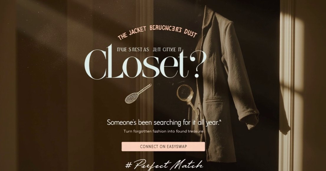 EasySwap_xyz's tweet image. The jacket gathering dust in your closet? Someone&apos;s been searching for it all year. Connect on EasySwap and turn forgotten fashion into found treasure. 👗 #PerfectMatch #solana #pumpfun #web3