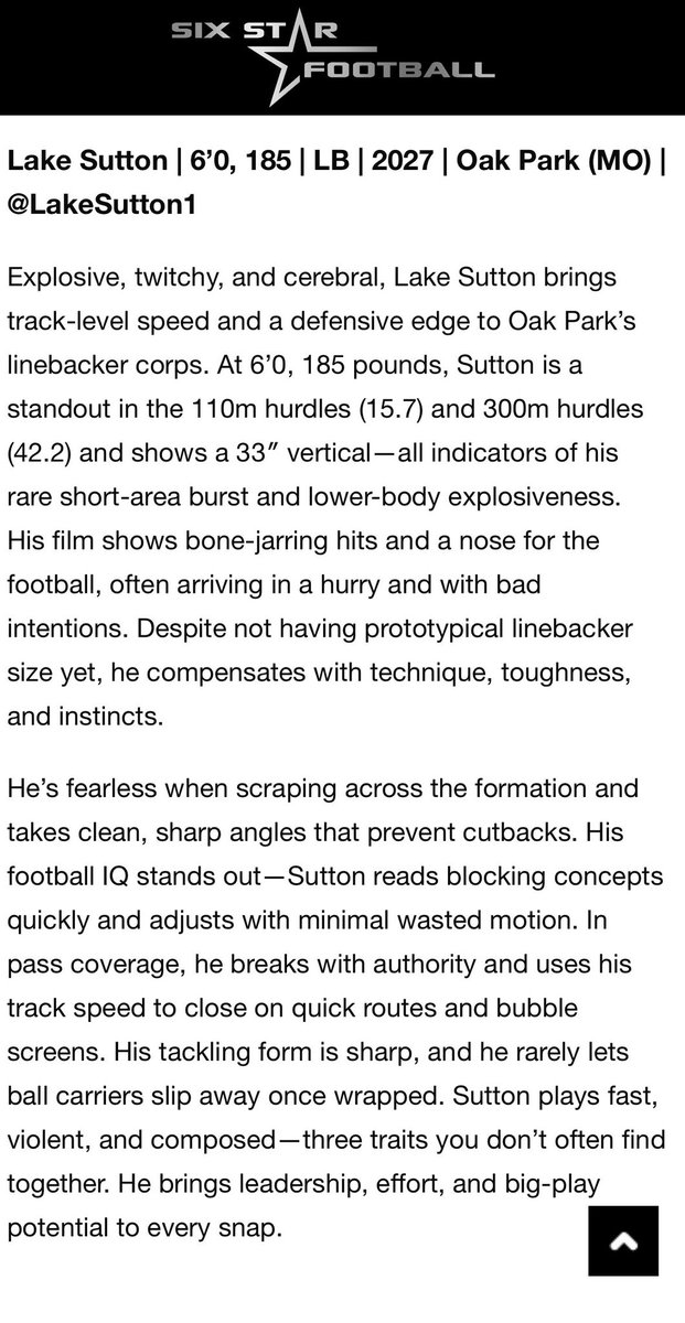 Thank you <a href="/sixstarfootball/">Six Star Football | PLUS+</a> for the write up looking forward to the 2025 season