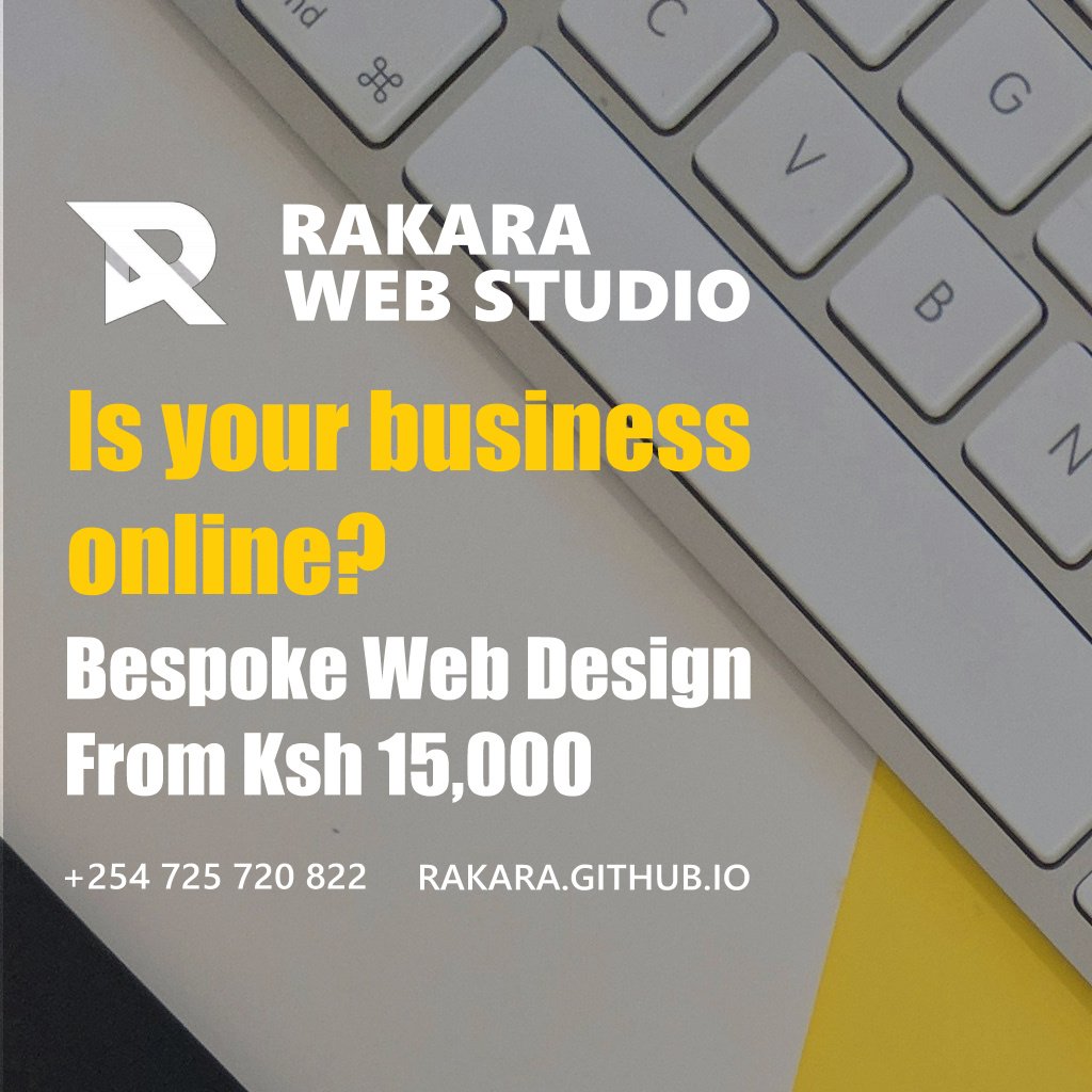 RakaraWebStudio's tweet image. Is your business online?
#WebDesign #WebDesignKe