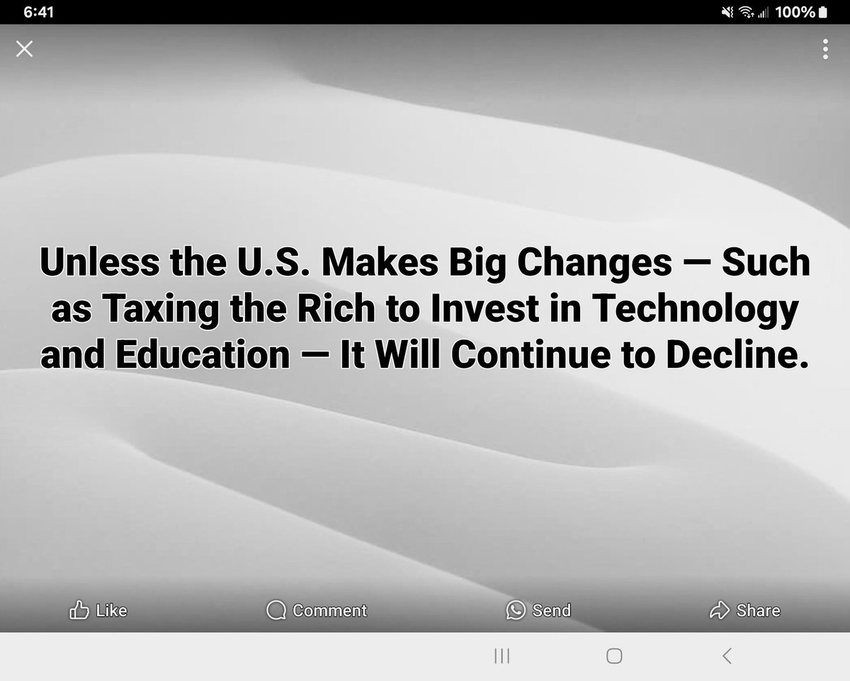 RobertCFried's tweet image. #TaxTheRich #InvestInEducation #InvestInTechnology #USDecline #EconomicReform #WealthInequality #FutureOfAmerica #PolicyChange #EducationMatters #Innovation #SocialJustice
