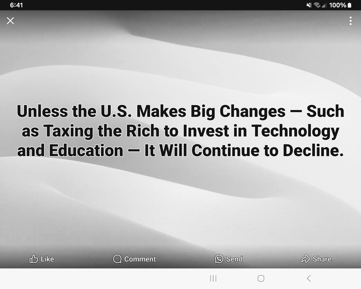 RobertCFried's tweet image. #TaxTheRich #InvestInEducation #InvestInTechnology #USDecline #EconomicReform #WealthInequality #FutureOfAmerica #PolicyChange #EducationMatters #Innovation #SocialJustice