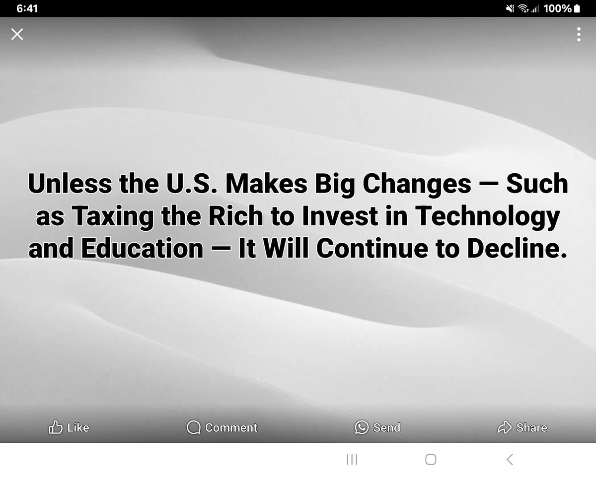 RobertCFried's tweet image. #TaxTheRich #InvestInEducation #InvestInTechnology #USDecline #EconomicReform #WealthInequality #FutureOfAmerica #PolicyChange #EducationMatters #Innovation #SocialJustice
