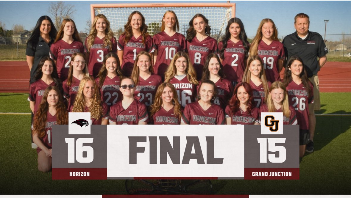 #HawkNation Girls Lacrosse travels to Grand Junction and wins 16-15!!! The Hawks will play at Evergreen HS on Thursday, May 8th at 4pm. Congrats, girls! Let’s go!