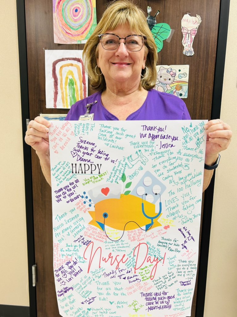 Happy Nurse Appreciation Day to the amazing Nurse Suzanne! 👩‍⚕️💖 You’re the calm in the chaos, the bandage for every boo-boo, and the heart of our school! 🩹❤️‍🩹 Thank you for taking such great care of our kids every single day — we’re so lucky to have you! 🌟👏💐@tomballisd