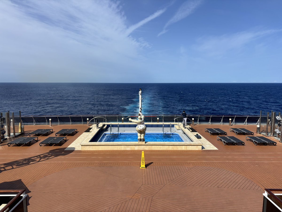 クルーズ最終日は終日クルーズ。
風邪強いけど晴れて良かったー

#MSCベリッシマ 
#msccruise
#msc2025