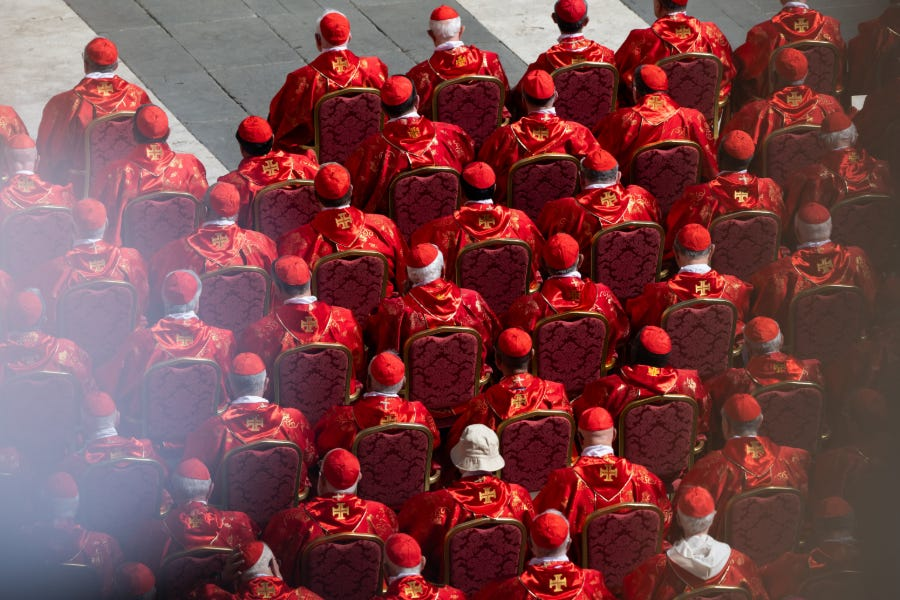 CKerschinske's tweet image. they need to elect whichever cardinal wore a bucket hat to the pope&apos;s funeral