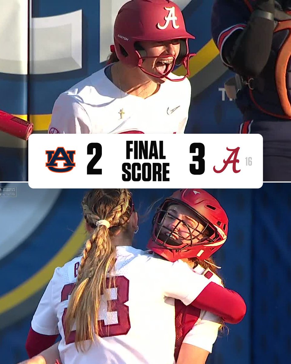 RIVALRY W IN THE SEC TOURNEY 🐘🔥 <a href="/AlabamaSB/">Alabama Softball</a>