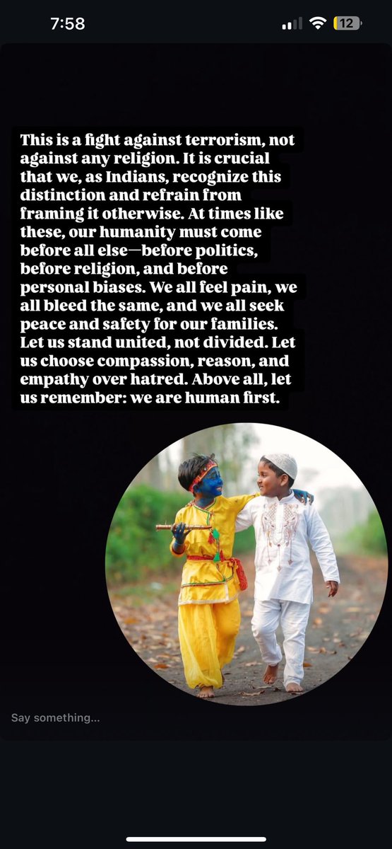 perk05's tweet photo. We all feel pain, we all bleed the same, and we all seek peace and safety for our families. Let us stand united, not divided. Let us choose compassion, reason, and empathy over hatred. Above all, let us remember: we are human first. https://t.co/EjFkkvdYUM