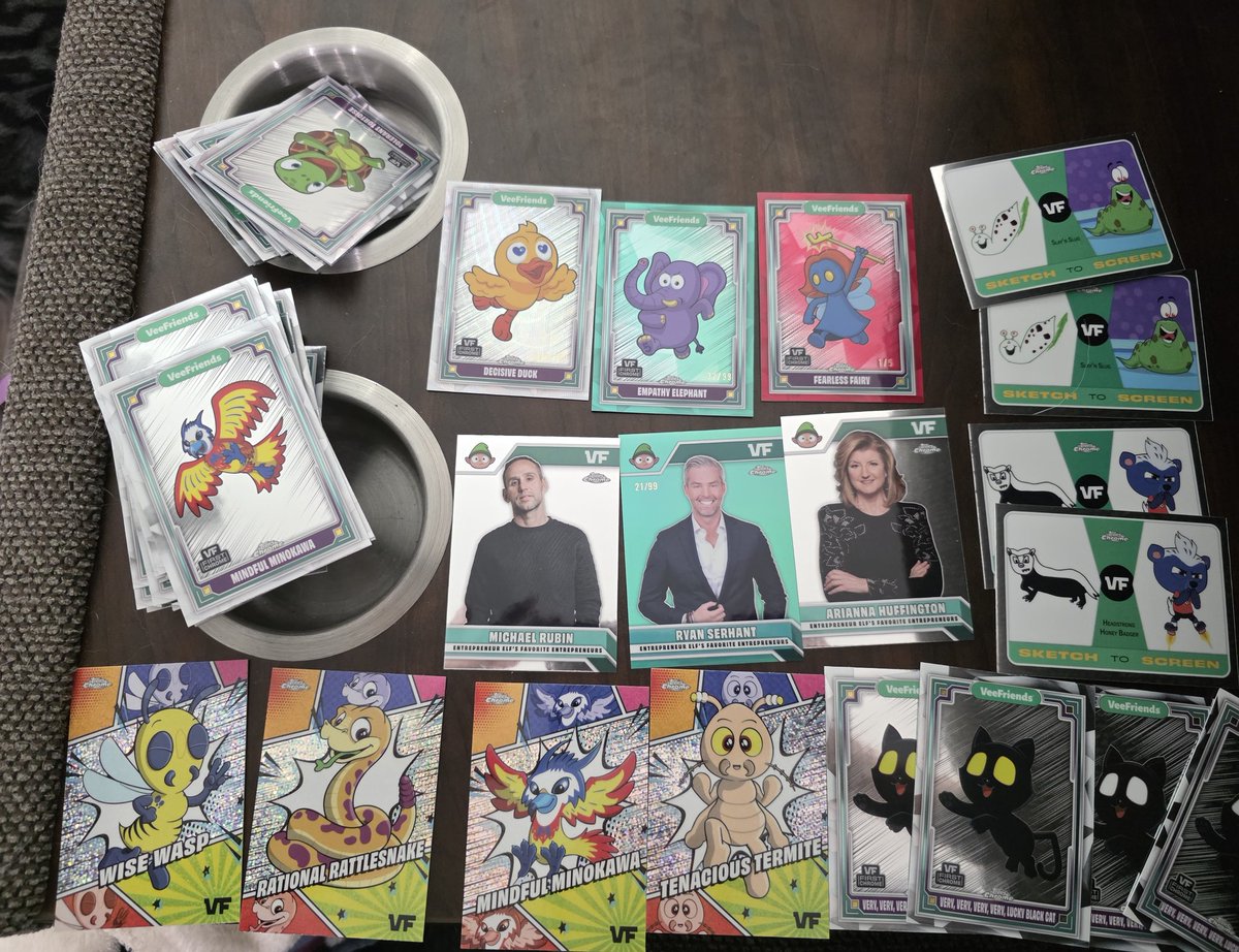 Jered and I opened our first Topps chrome boxes! These are our hits!! 18/150 Decisive Duck, 32/99 Empathy Elephant, and 1 our of 5 Fearless Fairy!!!