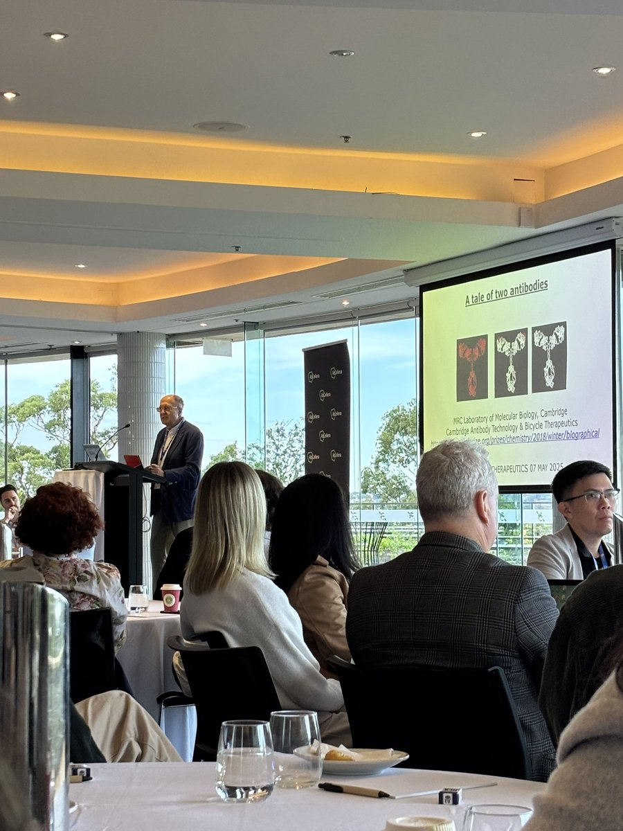 JpmNg's tweet photo. Day 1 #SAT25 Learning the progress of #antibody technology from 
serum therapy 1890,
rodents mAbs 1975,
chimeric mAbs 1984,
humanized mAbs 1986, 
human mAbs 1990… to current FDA approved mAb therapy from Nobel Laureate Greg Winter
#sydneyantibodyconference2025 https://t.co/DlSUFzhVfA