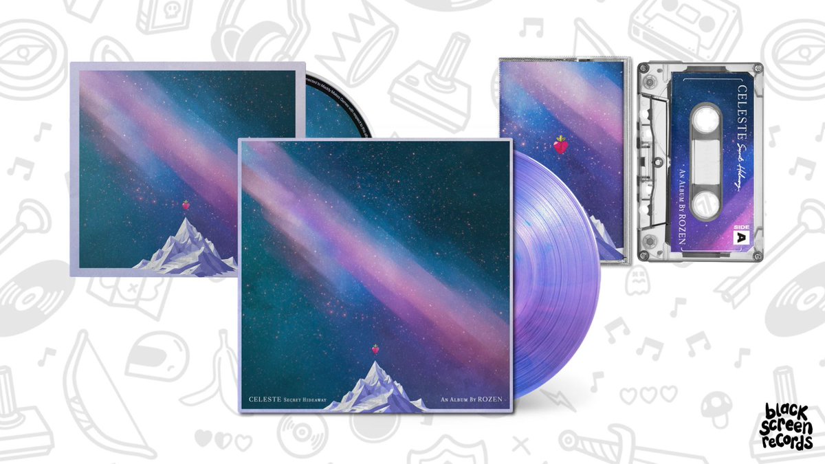 Stay determined 🍓🪽 

<a href="/RozenDJ/">ROZEN</a>'s breathtaking "Celeste Secret Hideaway," a fresh reimagining of the "Celeste" soundtrack, is NOW available for preorder in our store! Coming on stunning cotton candy vinyl, CD, or tape from @MechadreamRec!

Get it here:
blackscreenrecords.com/collections/me…