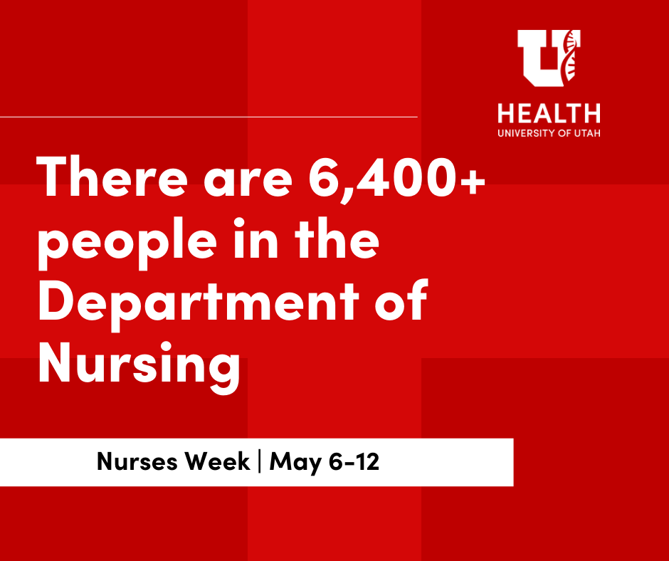 University of Utah Health (@uofuhealth) on Twitter photo Happy Nurses Week! Our incredible Department of Nursing makes up 43% of our #UofUHealth team, spanning 5 hospitals and 12 health centers! Every day, our nurses provide exceptional patient care through innovation, education, and leadership. #NursesWeek #NursingExcellence Happy Nurses Week! Our incredible Department of Nursing makes up 43% of our #UofUHealth team, spanning 5 hospitals and 12 health centers! Every day, our nurses provide exceptional patient care through innovation, education, and leadership. #NursesWeek #NursingExcellence