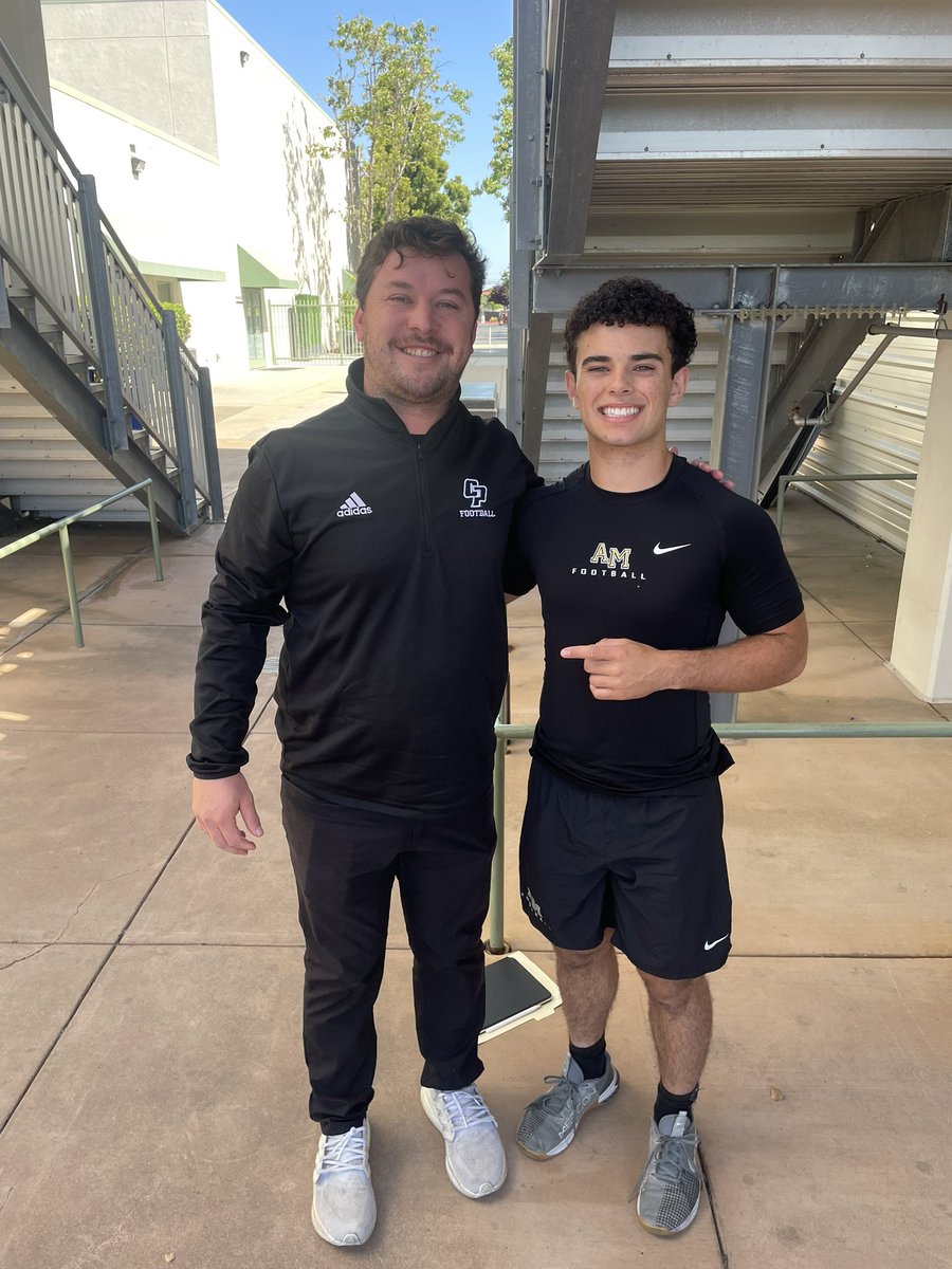 Thank you <a href="/CoachMHazelwood/">Matty Hazelwood</a> from <a href="/calpolyfootball/">Cal Poly Football</a> coming out and having a great conversation with me today!! Really hope we can stay in touch