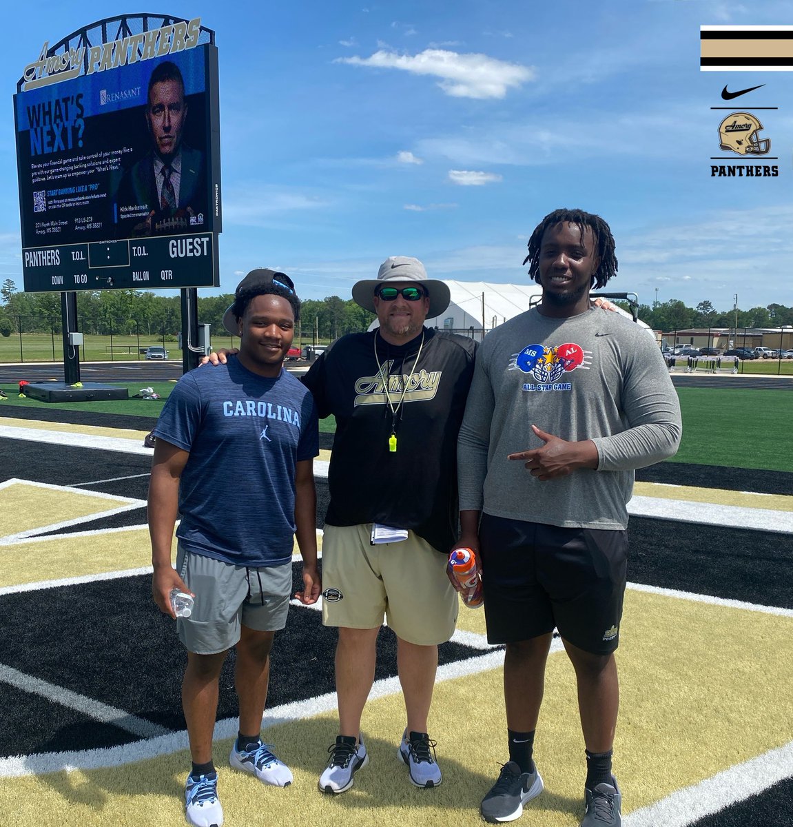 Amory Football (@amoryfb) on Twitter photo Great to have current <a href="/UNCFootball/">Carolina Football</a> running back <a href="/CharlestonFren9/">Charleston French</a> and <a href="/AStateFB/">Arkansas State Football</a> OL <a href="/KobeWilliams76/">Kobe Williams</a> back on campus for practice today! They were quality examples of leadership, work ethic & being a great teammate while wearing Black & Gold🦾
Panther FTBL | #mtb 📈 | 2025 🔜 Great to have current <a href="/UNCFootball/">Carolina Football</a> running back <a href="/CharlestonFren9/">Charleston French</a> and <a href="/AStateFB/">Arkansas State Football</a> OL <a href="/KobeWilliams76/">Kobe Williams</a> back on campus for practice today! They were quality examples of leadership, work ethic & being a great teammate while wearing Black & Gold🦾
Panther FTBL | #mtb 📈 | 2025 🔜