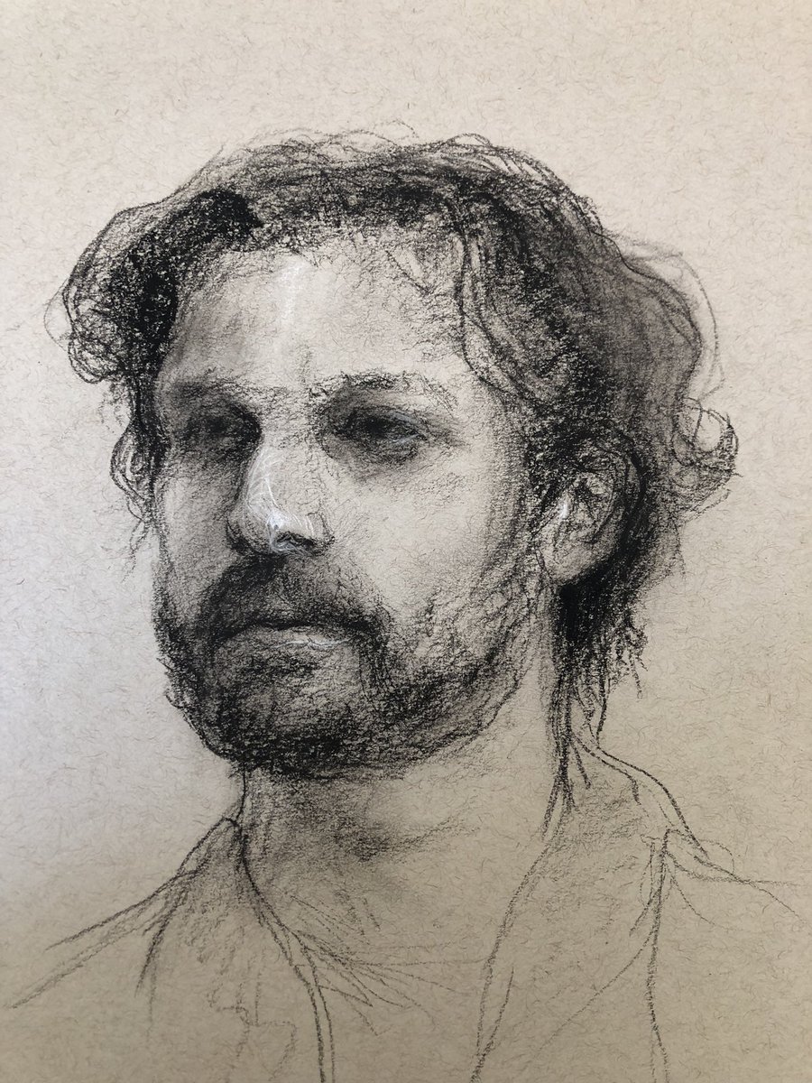 AndrewAviste's tweet photo. 1 hr portrait drawing. Post your own drawings below! #portrait #charcoal #drawing #artists https://t.co/ebWnGaRrqA