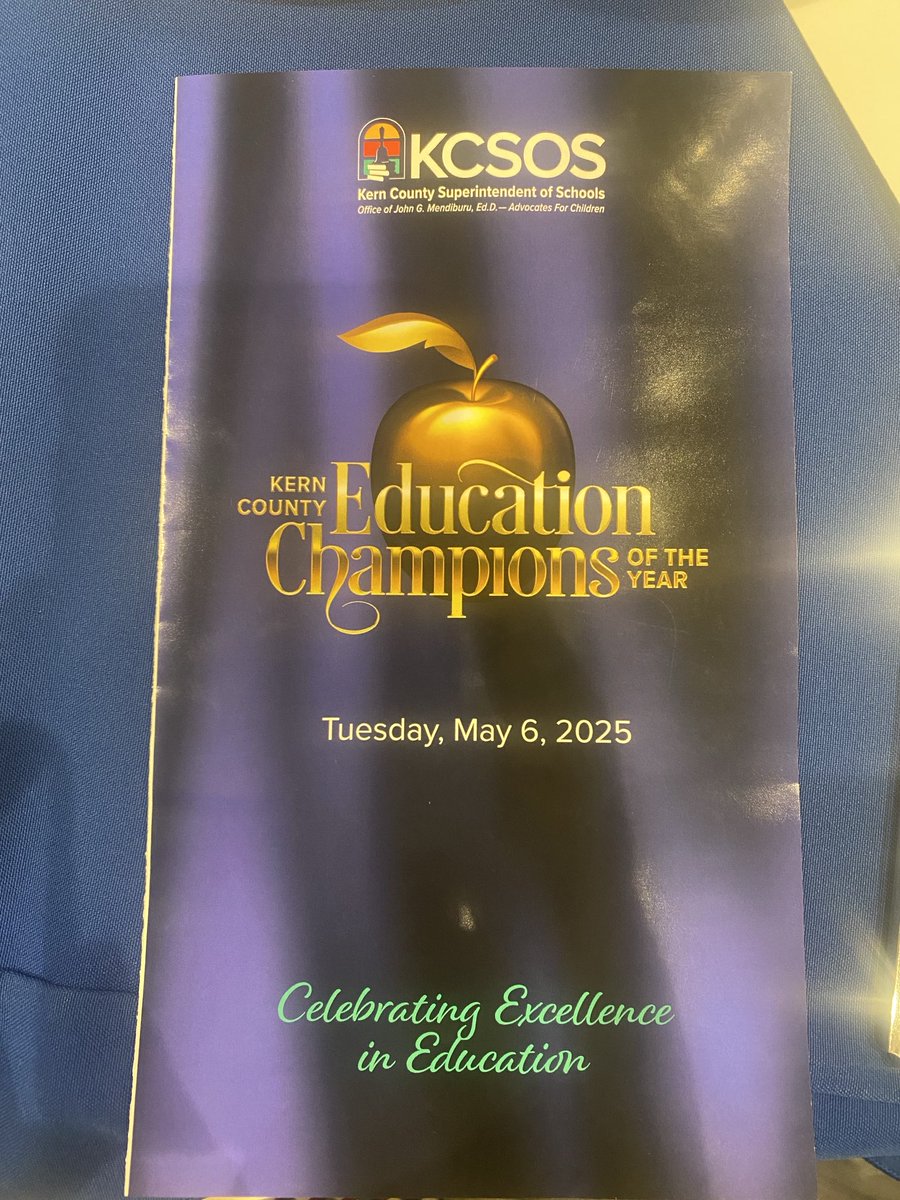 Kern County Education Champions of the Year 2024-2025 School Year Dinner and Ceremony. Congratulations to Krista Ackerknecht, Katie Crosby-Venegas, Veronica DeLeon, Elvira Hernandez, and April Raguindin, Bakersfield City School District’s Teachers of the Year. #TeamBCSD