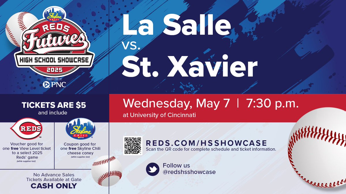 St. Xavier Baseball (@stxball) on Twitter photo Tomorrow night at 7:30 PM, the Bombers take on the Lancers at the University of Cincinnati as part of the Reds Futures High School Showcase!
<a href="/redshsshowcase/">Reds HS Showcase</a>
#GoBombers | #AMDG Tomorrow night at 7:30 PM, the Bombers take on the Lancers at the University of Cincinnati as part of the Reds Futures High School Showcase!
<a href="/redshsshowcase/">Reds HS Showcase</a>
#GoBombers | #AMDG