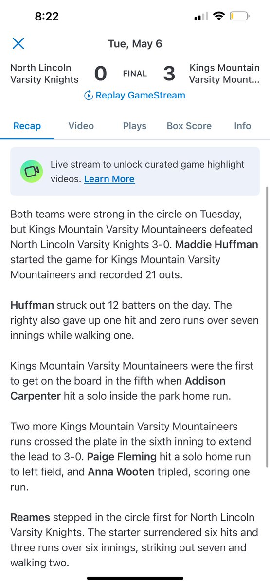 First round of playoff ✅ I got a home run tonight, beating NLHS 3-0.