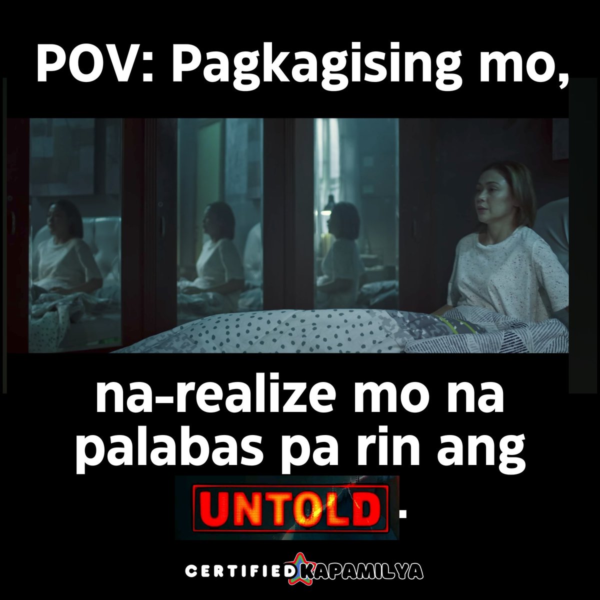 Certified Kapamilya (@certkap) on Twitter photo Huwag nang pahuli sa kwentuhan! Tuloy pa rin ang summer scream fest!
Habol na dahil ang #UntoldMovie is now on its second week!
#UntoldPH #JodiStaMaria #RegalFilms <a href="/RegalFilms/">Regal Entertainment Inc.</a> <a href="/JodiStaMaria/">Jodi Sta.Maria</a> <a href="/ericjohnsalut/">Eric John Salut</a> Huwag nang pahuli sa kwentuhan! Tuloy pa rin ang summer scream fest!
Habol na dahil ang #UntoldMovie is now on its second week!
#UntoldPH #JodiStaMaria #RegalFilms <a href="/RegalFilms/">Regal Entertainment Inc.</a> <a href="/JodiStaMaria/">Jodi Sta.Maria</a> <a href="/ericjohnsalut/">Eric John Salut</a>