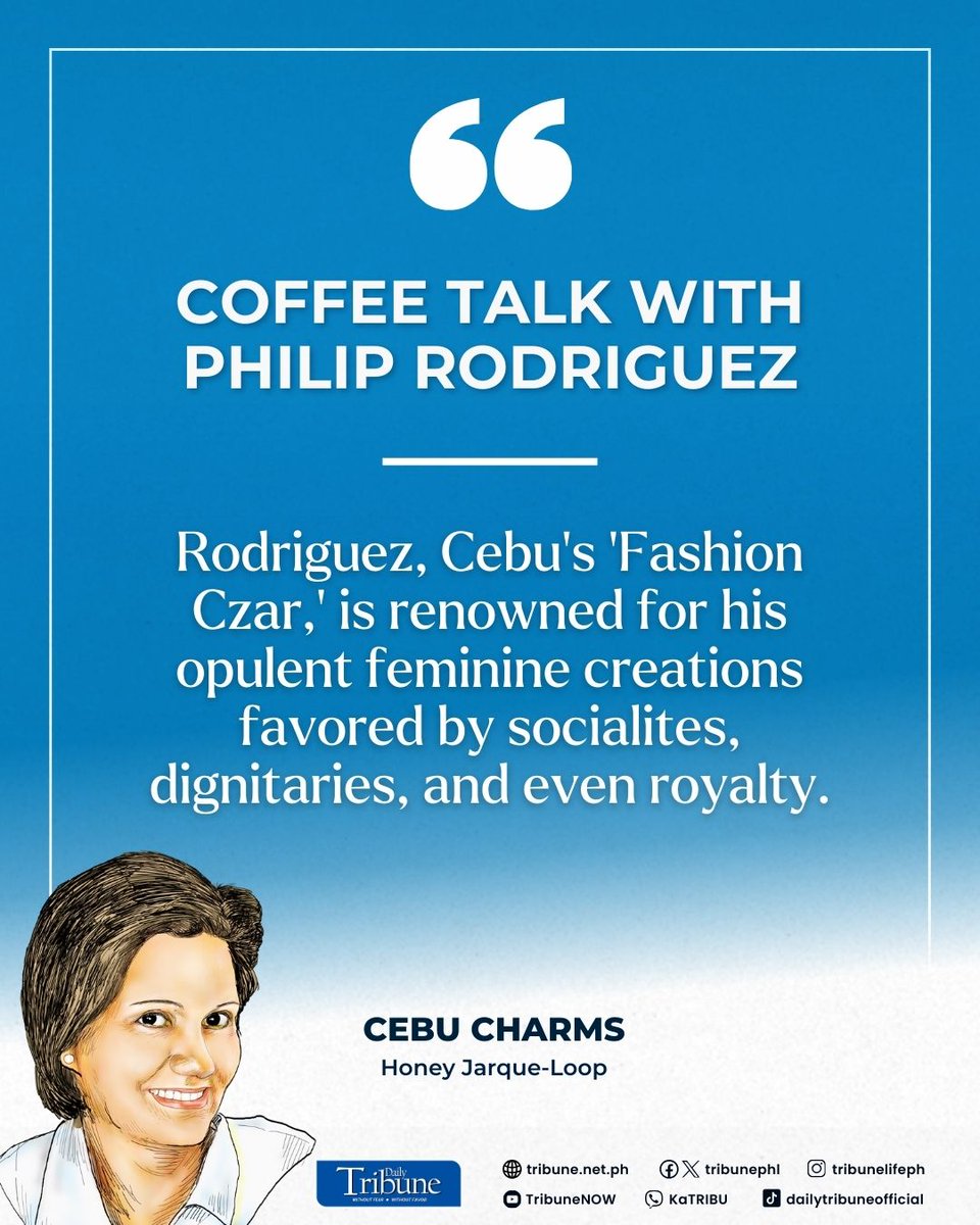 tribunephl's tweet image. As a leader in the local fashion industry, Rodriguez continues to innovate and promote Cebuano culture through his artistry and collaborations solidifying his reputation as a pillar of Philippine fashion.

#Cebu #cebuano #DailyTribune

Read more at: tribune.net.ph/2025/05/06/cof…
