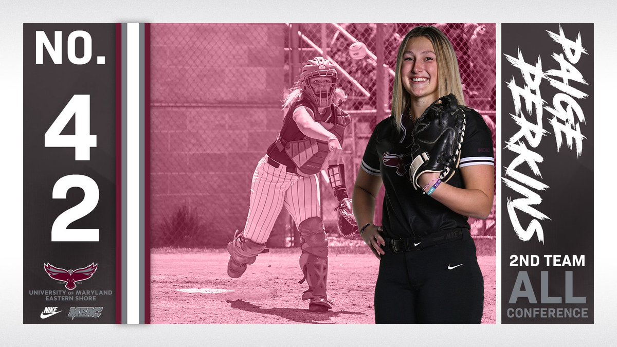 🥎 SECOND TEAM ALL-MEAC 🥎

Catcher Paige Perkins was named to the All-MEAC Second Team after a career-best junior campaign!

Read more about Perkins at umeshawksports.com/news/2025/5/6/…

#HawkPride | #SoarAboveandBeyond