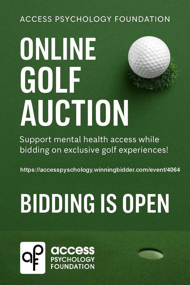Attention golfers! Get access to a great course AND help kids access mental health treatment. What’s not to love?

accesspyschology.winningbidder.com/event/4064