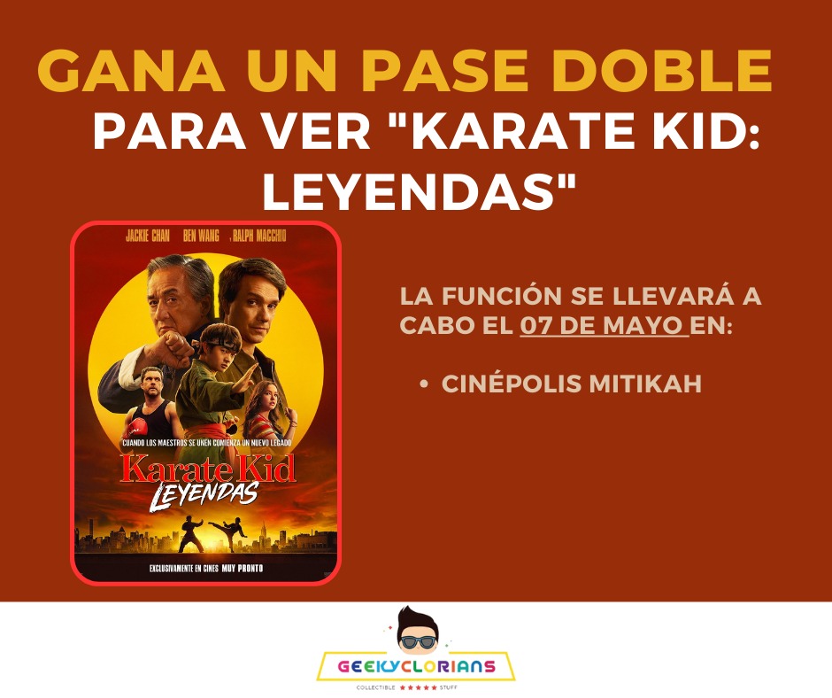 Geekyclorians's tweet image. 🍿🥋 GANA un PASE DOBLE para la premier de #KarateKidLeyendas: 

🥋 Da 🔄 y ❤️
🥋 Síguenos en X, IG y tik tok
🥋 Dinos: ¿que es lo que más te emociona de esta cinta? y arroba a tu acompañante.
¡Mucha suerte! 🥋🙌🏻
#KarateKidLegends